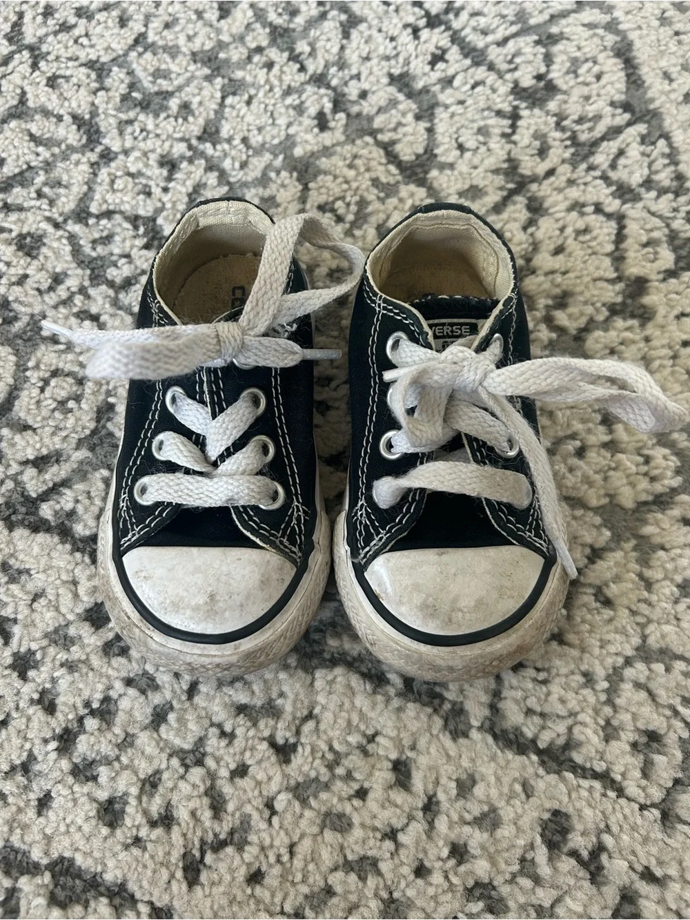 Converse Kids Black & White Low Top Canvas Sneakers